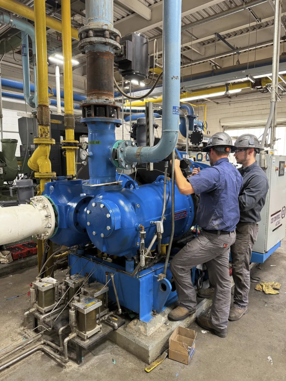Fischer Group technicians finishing the 2ACII overhaul at the customer's plant