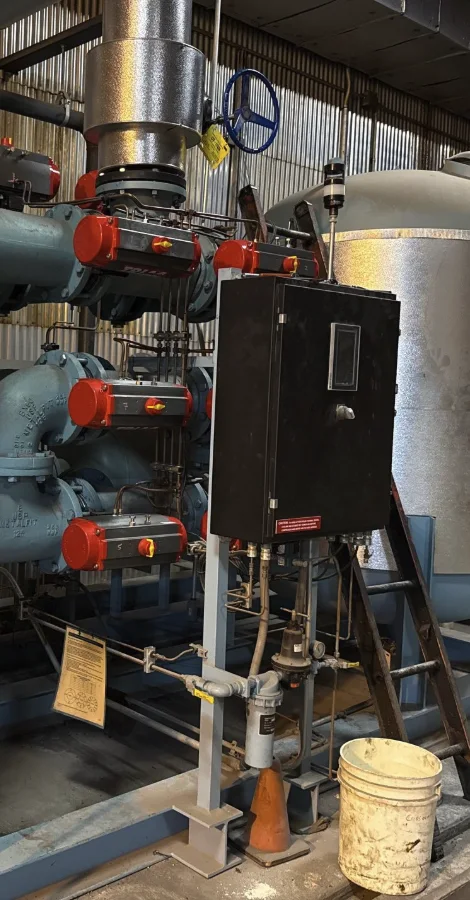 Existing desiccant dryer upgraded with a new TFG control panel and new actuated valves