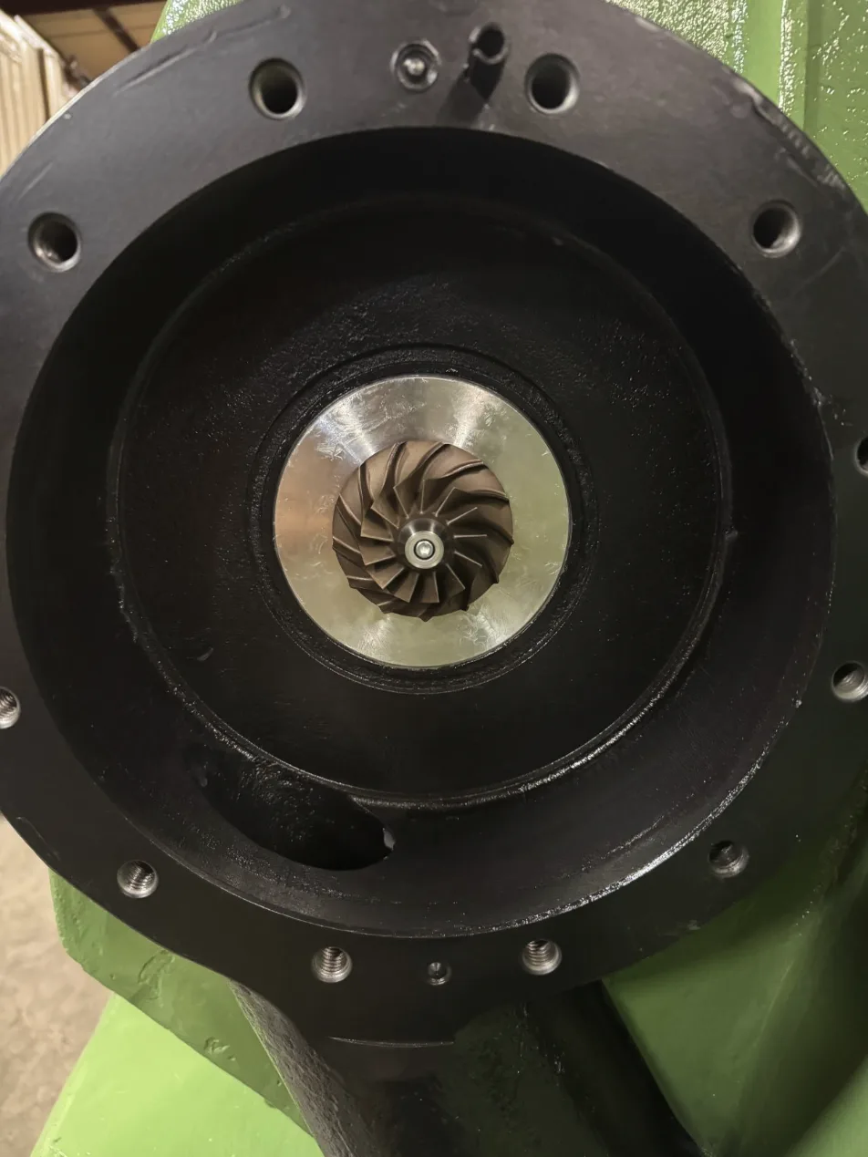 Impeller inspected and restored during the mid-life rebuild